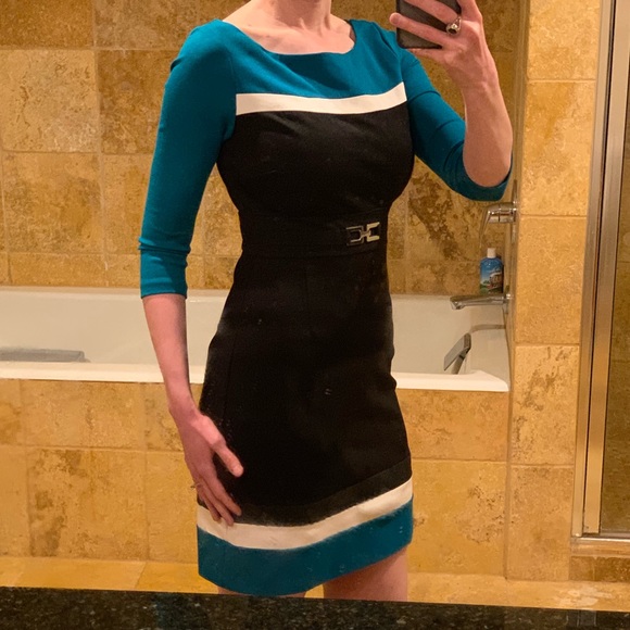 White House Black Market Ponte color-blocked dress - Picture 2 of 4